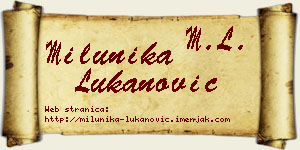 Milunika Lukanović vizit kartica